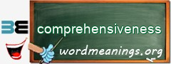 WordMeaning blackboard for comprehensiveness